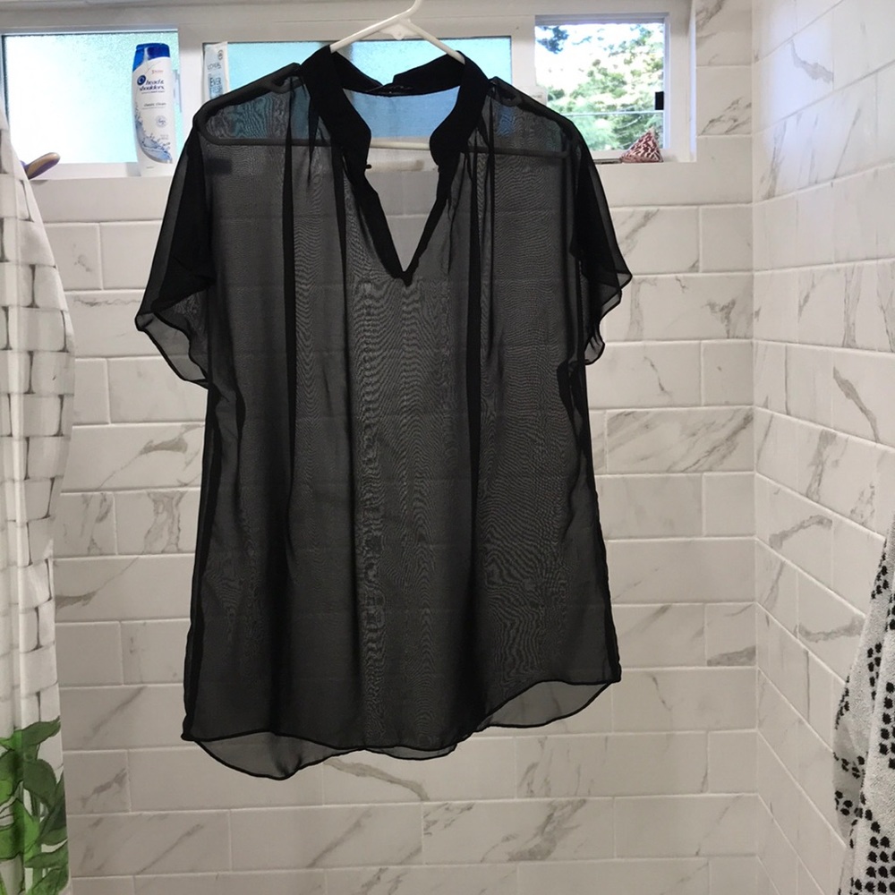 Spiral Girl black sheer top